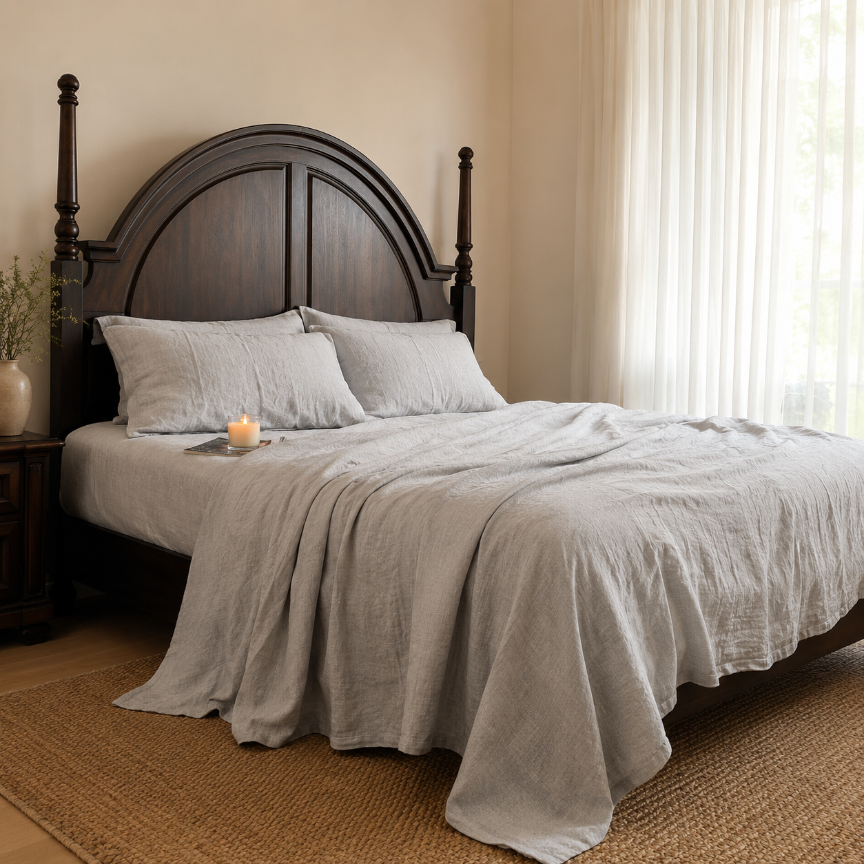 Premium Linen Bedding Set — Polyester-Free