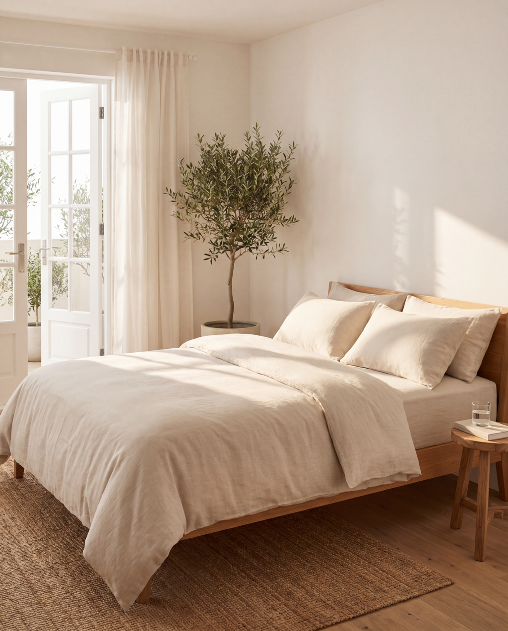 Premium Linen Bedding Set — Polyester-Free