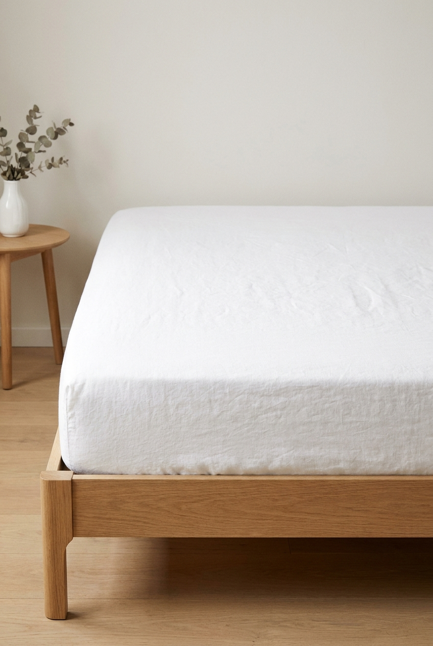 Premium Linen Fitted Sheet — Polyester-Free