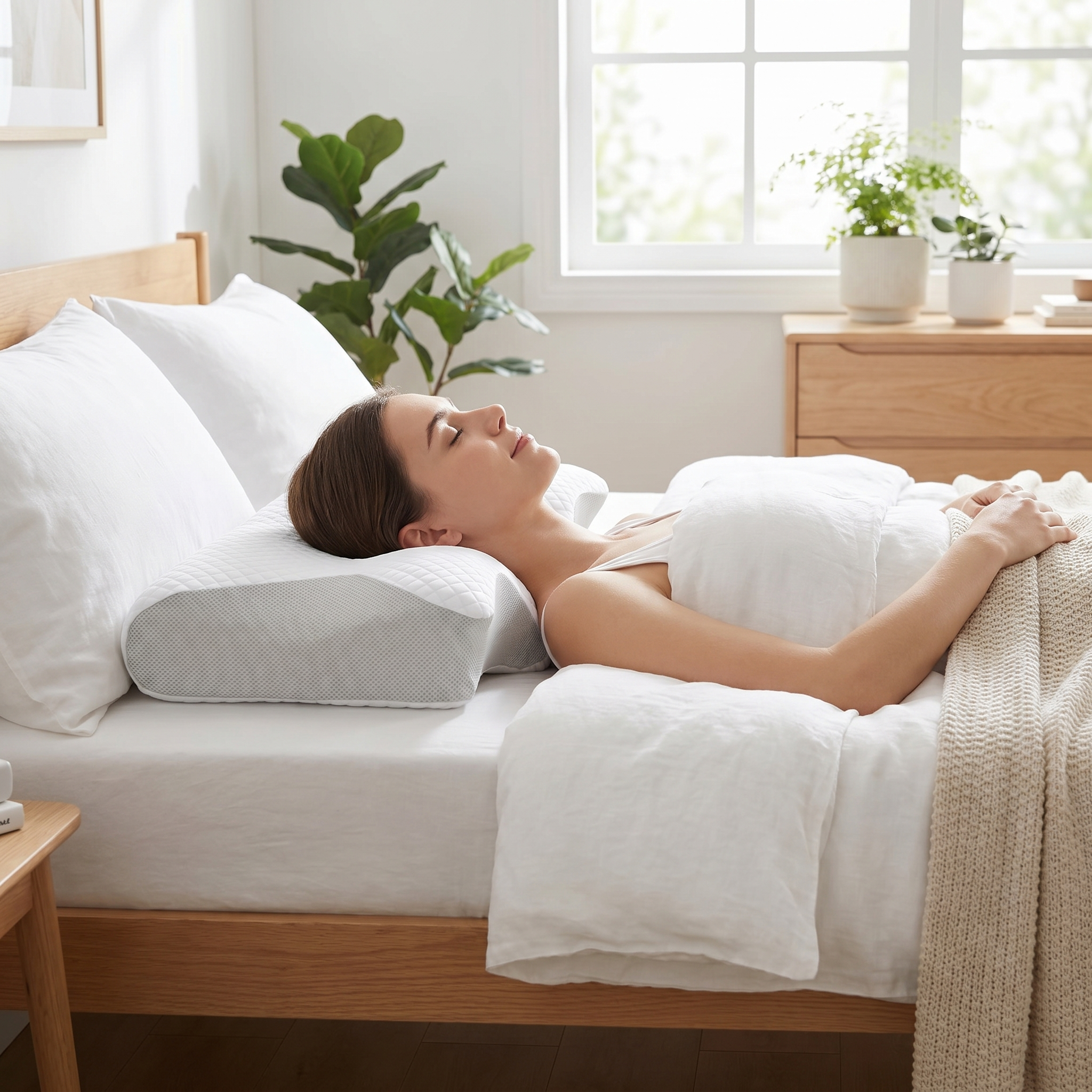 Memory Foam Neck Pillow — Cervical Support